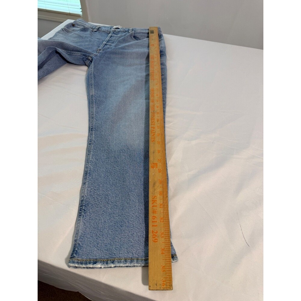Agolde Riley High Rise Straight Crop Medium Wash Slim Straight Size 28 - Picture 15 of 16